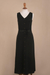 Cotton dress, 'Toqo in Black' - Organic Cotton Buttoned Maxi Dress in Black from Peru