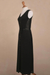 Cotton dress, 'Toqo in Black' - Organic Cotton Buttoned Maxi Dress in Black from Peru