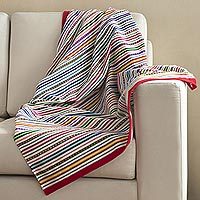 Hand-loomed throw blanket, Striking Stripes