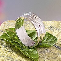 Sterling silver band ring, Modern Glow