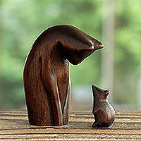 Wood sculptures, Perfect Curiosity (pair)