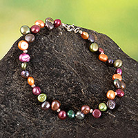 Cultured pearl charm anklet, Sea Fantasy