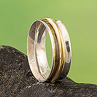 Gold-accented meditation ring, Heavenly Aura