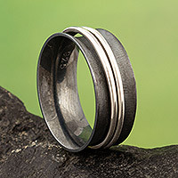 Sterling silver meditation ring, Glance at the Eclipse