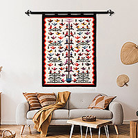 Wool and cotton blend tapestry, Tree of Joy