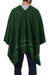 Alpaca blend poncho, 'Green Nazca' - Alpaca Blend Poncho in Green with V-Neck Made in Peru