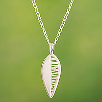 Sterling silver pendant necklace, Leaf Morphology