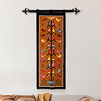 Wool tapestry, Hummingbird Tree