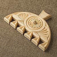 Decorative wood wall accent, Daghdaghan Amulet