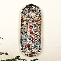 Ceramic wall decor, Pomegranate Splendor