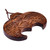 Wood wall decor, 'Ancestral Amulet' - Traditional Hand-Carved Walnut Wood Daghdghan Wall Decor