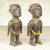 Wood figurines, 'Beaded Lovers' (pair) - Pair of Sese Wood and Recycled Glass Figurines from Ghana