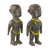 Wood figurines, 'Beaded Lovers' (pair) - Pair of Sese Wood and Recycled Glass Figurines from Ghana