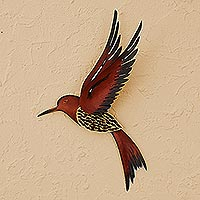 Steel wall sculpture, Ruby Breasted Hummingbird