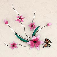 Iron wall sculpture, Butterfly Bouquet