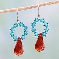 Crystal dangle earrings, Sparkling Agave