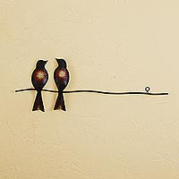 Steel wall sculpture, Sparrows in Love