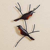 Steel wall art, Pair of Sparrows