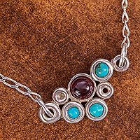 Amethyst and turquoise pendant necklace, Dazzle Me