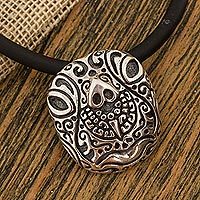 Sterling silver pendant necklace, Stylized Tortoise