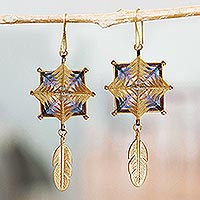 Gold-plated dangle earrings, Golden Mandalas