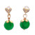 Gold-plated agate dangle earrings, 'Green Hopes' - 14k Gold-Plated Dangle Earrings with Green Agate Beads