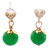 Gold-plated agate dangle earrings, 'Green Hopes' - 14k Gold-Plated Dangle Earrings with Green Agate Beads