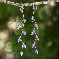 Amethyst dangle earrings, Lightning