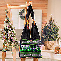 Cotton shoulder bag, Forest Colors