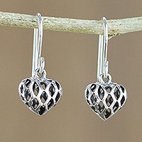 Sterling silver dangle earrings, Just Love