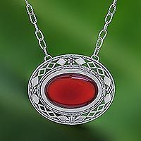 Carnelian pendant necklace, Infinite Autumn