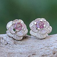 Sapphire stud earrings, Great Beauty in Pink