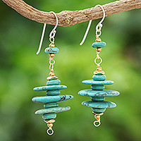 Gold-accented dangle earrings, Mystic Discs