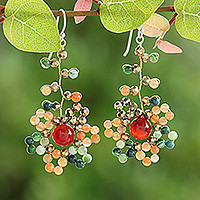 Multi-gemstone beaded dangle earrings, Dawn Atoms