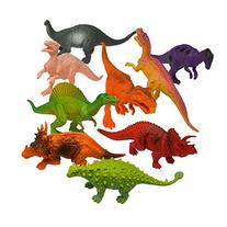 Prextex Plastic Assorted Dinosaur Figures with Dinosaur Book