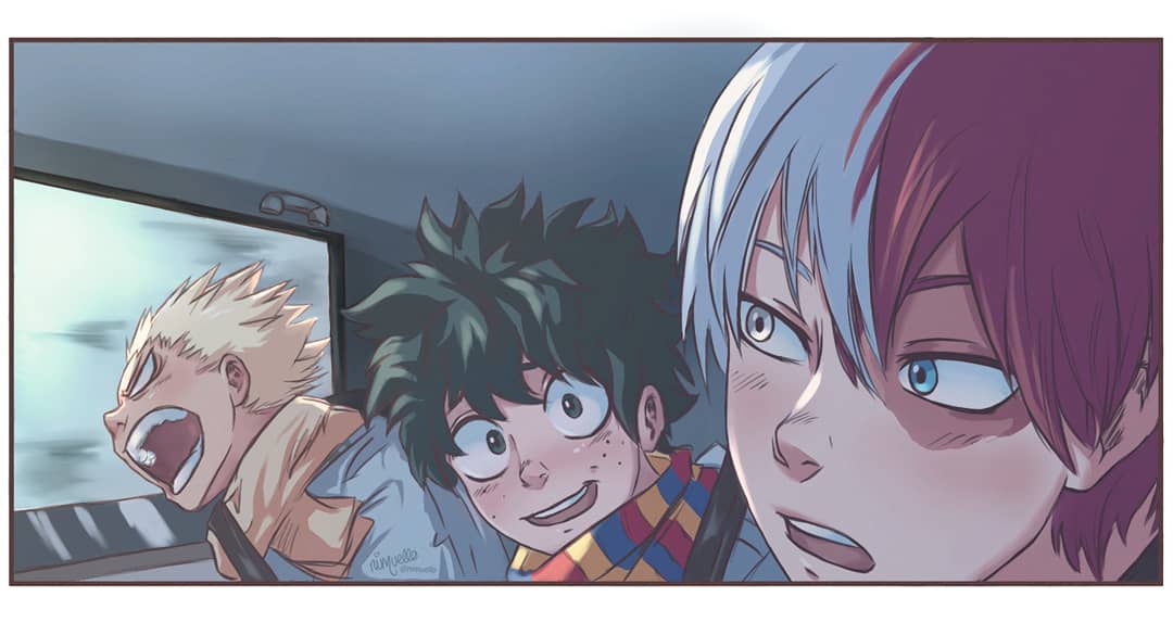 Shoto Todoroki Bakugo And Deku Background