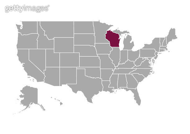 Map of Wisconsin 이미지 (1283928922) - 게티이미지뱅크