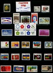 CANADA -  1970 COMPLETE YEAR SET, 28 NEW STAMPS