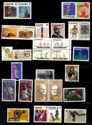 CANADA -  1975 COMPLETE YEAR SET, 29 NEW STAMPS