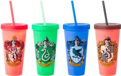 HARRY POTTER -  HOUSE CRESTS COLOUR CHANGING CUPS - SET OF 4 (24 OZ)