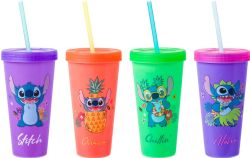 LILO & STITCH -  COLOUR CHANGING CUPS - SET OF 4 (24 OZ)