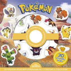 POKEMON -  POCHETTE DE 30 STICKERS REPOSITIONNABLES ET 4 DÉCORS À COMPLÉTER