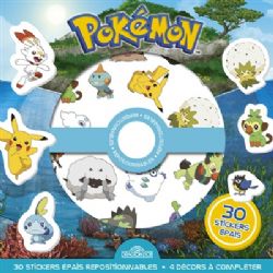 POKEMON -  POCHETTE DE 30 STICKERS REPOSITIONNABLES ET 4 DÉCORS À COMPLÉTER