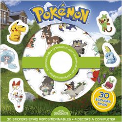 POKEMON -  POCHETTE DE 30 STICKERS REPOSITIONNABLES ET 4 DÉCORS À COMPLÉTER