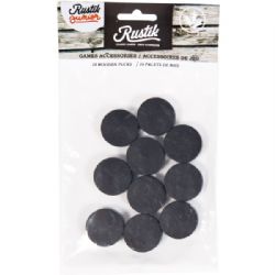 RUSTIK -  10 WOODEN PUCKS