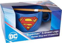 SUPERMAN -  RAMEN MUG & CHOPSTICKS 