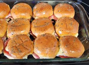 A picture of Hot Italian sub sliders.