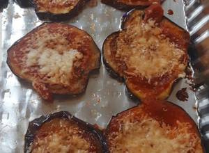 A picture of Tina's quick eggplant parmesan.