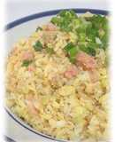 Salmon, Leek, and Green Onion Fried Rice