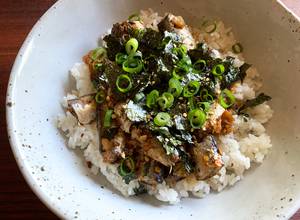 A picture of Garlic Chilli Sardines Rice Bowl.